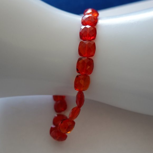 (NWT) Red Quartz Cushion Cut Briolette Bracelet - Picture 5 of 12